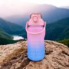 BUTELKA MOTYWACYJNA NA WODĘ BIDON 1,5L - różowo-niebieski