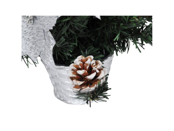 CHOINKA SZTUCZNA Z PRZYSTROJENIEM 40cm - srebrny