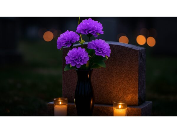 CHRYZANTEMA BUKIET 5 KWIATÓW 59cm - fioletowy