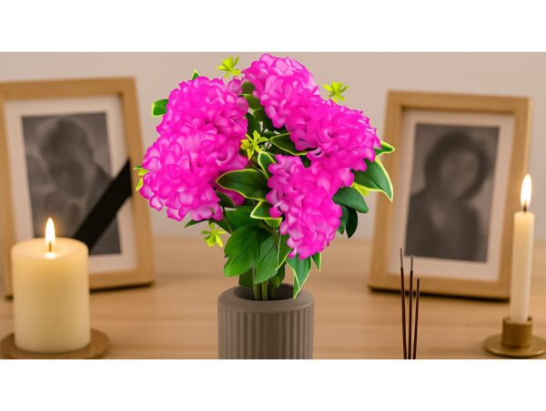 CHRYZANTEMA BUKIET 5 KWIATÓW 59cm - różowy