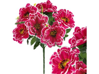 CHRYZANTEMA BUKIET 6 KWIATÓW 55cm - biało-ciemnoróżowy