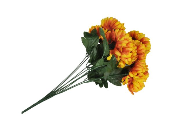 CHRYZANTEMA BUKIET 9 KWIATÓW 48cm - żółto-rudy