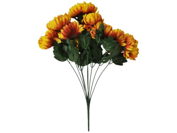 CHRYZANTEMA BUKIET 9 KWIATÓW 48cm - żółto-rudy