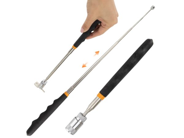 CHWYTAK TELESKOPOWY MAGNES Z LATARKĄ LED