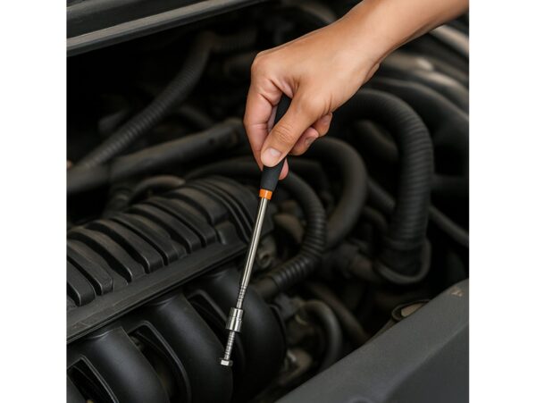 CHWYTAK TELESKOPOWY MAGNES Z LATARKĄ LED