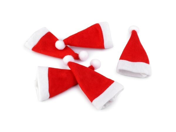 CZAPKA MIKOŁAJA NA BUTELKĘ SZTUĆCE 10SZT OZDOBY