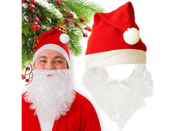 CZAPKA MIKOŁAJA Z BRODĄ