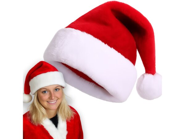 CZAPKA ŚWIĘTEGO MIKOŁAJA PLUSZOWA