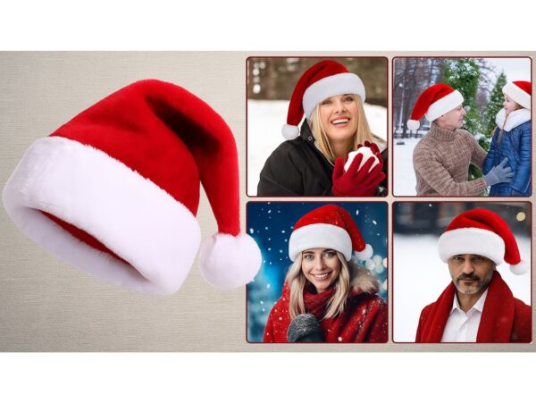 CZAPKA ŚWIĘTEGO MIKOŁAJA PLUSZOWA