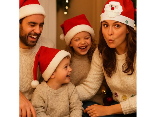 CZAPKA ŚWIĘTEGO MIKOŁAJA Z OZDOBĄ 24x30cm - mikołaj