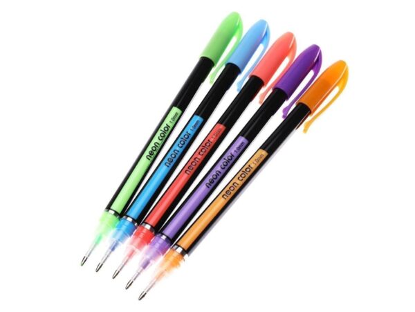 DŁUGOPISY ŻELOWE KOLOROWE NEONOWE ZESTAW 12 SZTUK