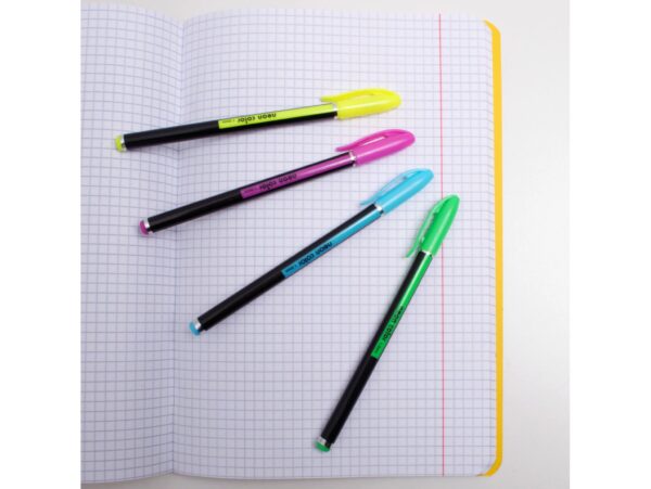 DŁUGOPISY ŻELOWE KOLOROWE NEONOWE ZESTAW 12 SZTUK