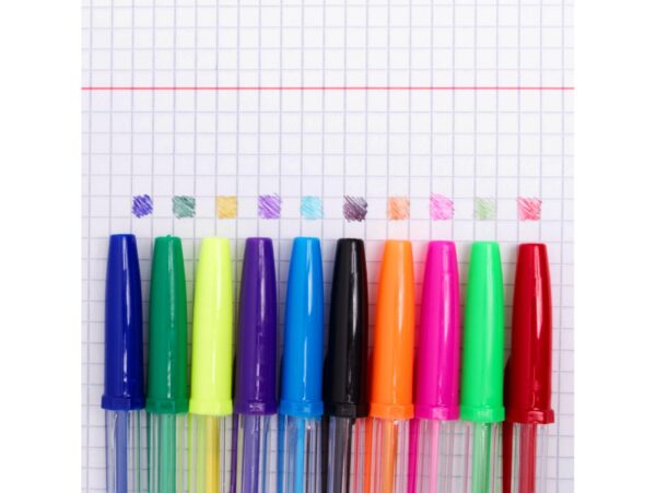 DŁUGOPISY TRADYCYJNE 10SZT - kolorowy