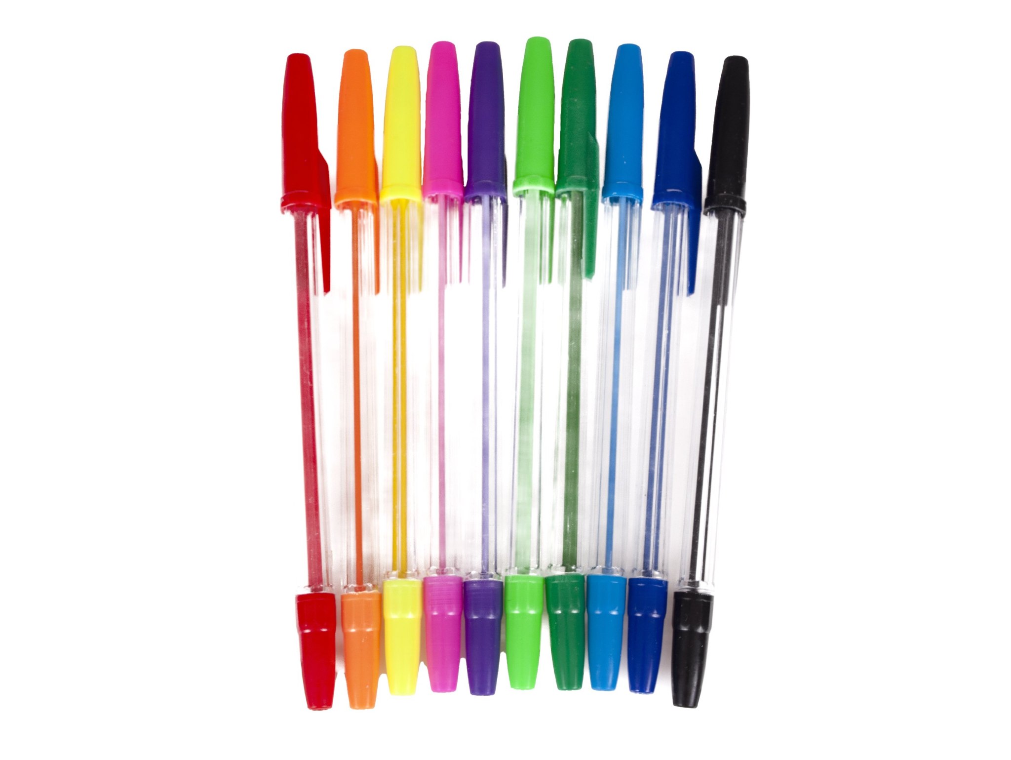 DŁUGOPISY TRADYCYJNE 10SZT - kolorowy