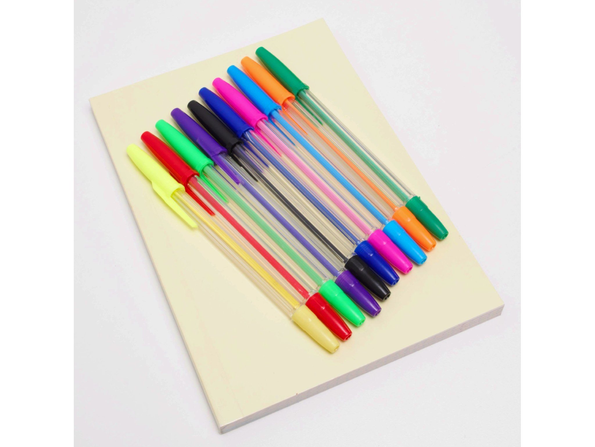 DŁUGOPISY TRADYCYJNE 10SZT - kolorowy