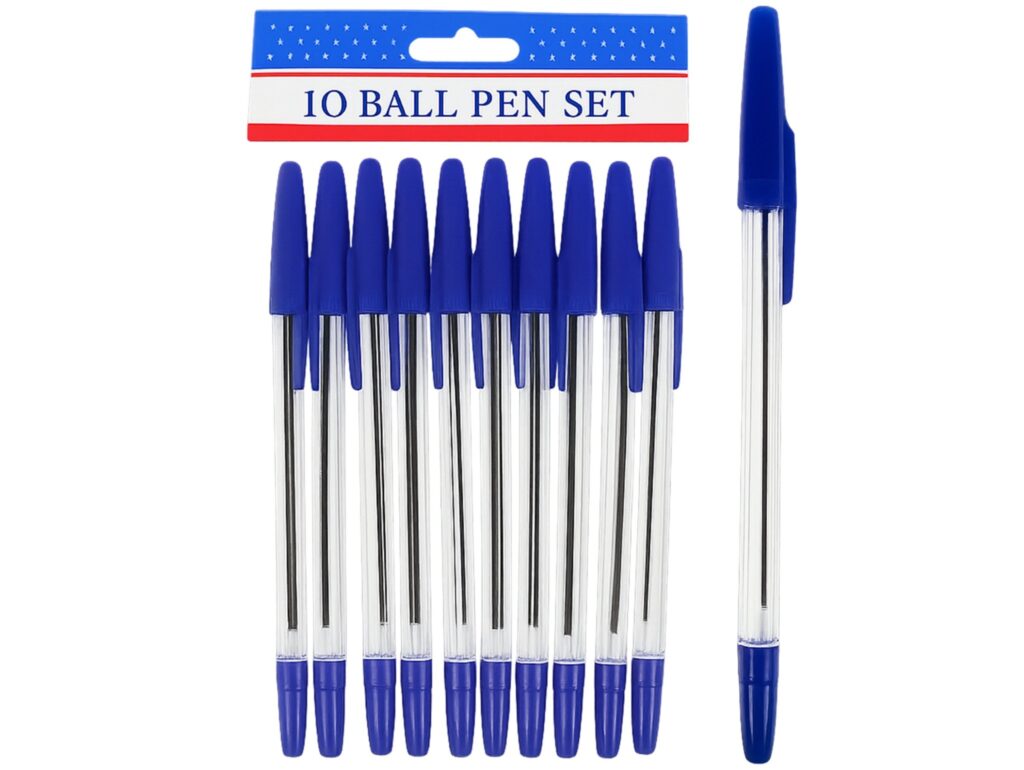 DŁUGOPISY TRADYCYJNE 10SZT - niebieski