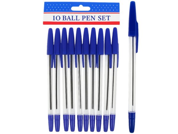 DŁUGOPISY TRADYCYJNE 10SZT - niebieski