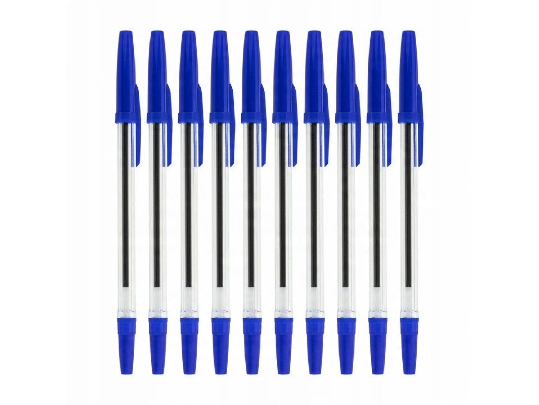 DŁUGOPISY TRADYCYJNE 10SZT - niebieski