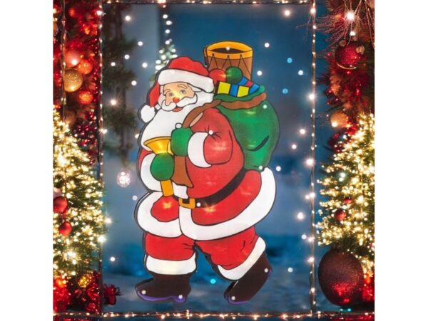 DEKORACJA LED FOLIA BOŻE NARODZENIE - mikołaj
