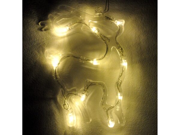 DEKORACJA NA OKNO LED BOŻE NARODZENIE 22x22 - renifer