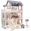 DOMEK DLA LALEK DREWNIANY MDF LED 78CM