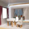 DOMEK DLA LALEK DREWNIANY MDF LED 78CM