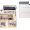 DOMEK DLA LALEK DREWNIANY MDF LED 78CM