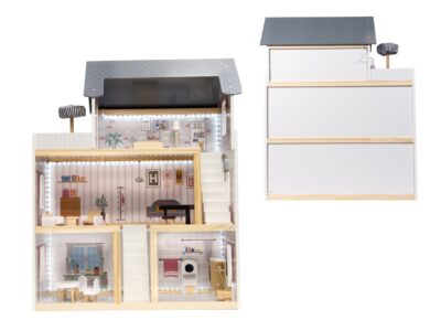 DOMEK DLA LALEK DREWNIANY MDF LED 78CM