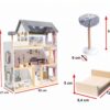 DOMEK DLA LALEK DREWNIANY MDF LED 78CM