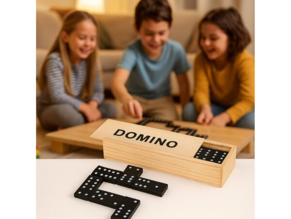 DOMINO 28 X DREWNIANE KLOCKI GRA RODZINNA PUDEŁKO
