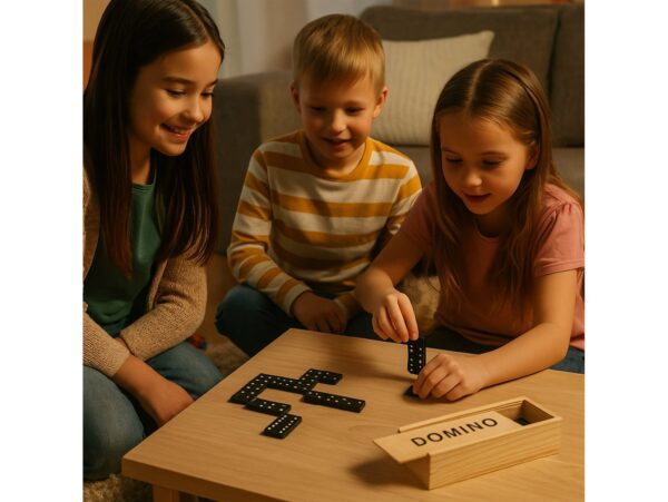 DOMINO 28 X DREWNIANE KLOCKI GRA RODZINNA PUDEŁKO