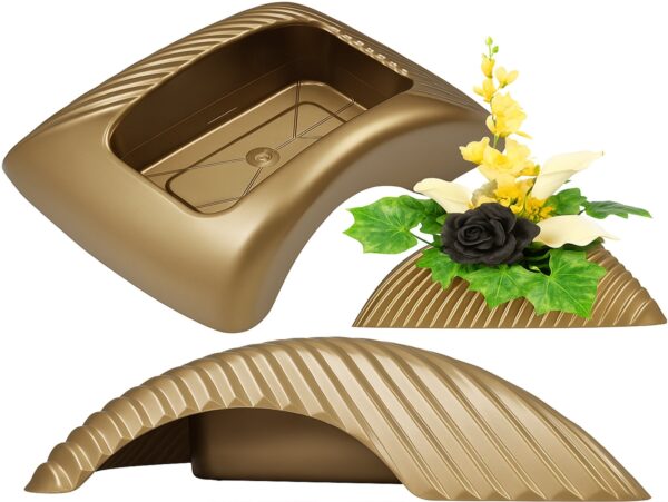 DONICZKA DONICA OSŁONKA CMENTARNA GARBI 23x16x7cm - złoty