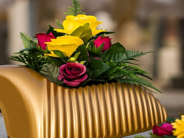 DONICZKA DONICA OSŁONKA CMENTARNA GARBI 23x16x7cm - złoty