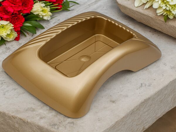 DONICZKA DONICA OSŁONKA CMENTARNA GARBI 23x16x7cm - złoty