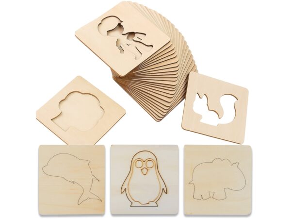 DREWNIANE SZABLONY ARKUSZE DO RYSOWANIA 20SZT