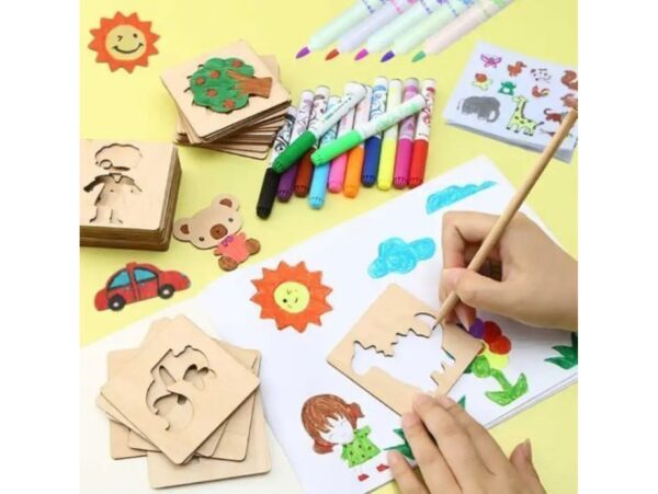 DREWNIANE SZABLONY ARKUSZE DO RYSOWANIA 20SZT