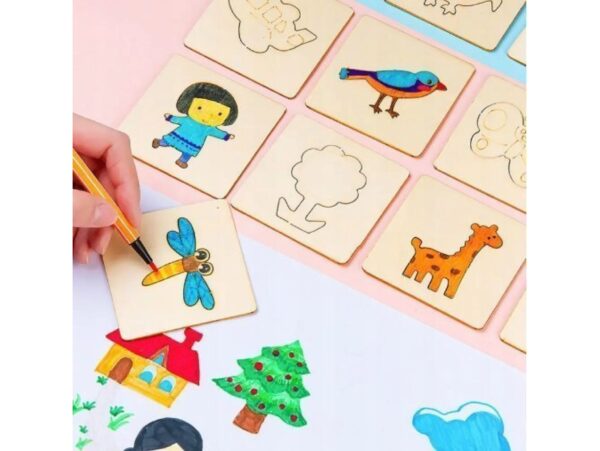 DREWNIANE SZABLONY ARKUSZE DO RYSOWANIA 20SZT