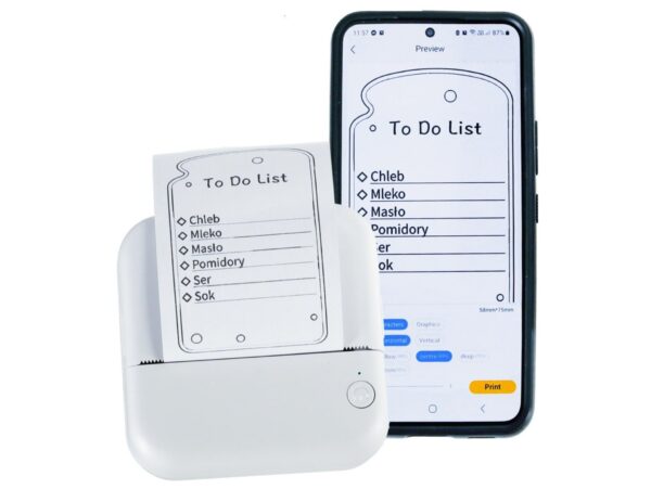 DRUKARKA MINI TERMICZNA DO ZDJĘĆ NOTATEK BLUETOOTH