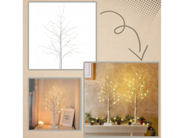 DRZEWKO LED ŚWIĄTECZNE BRZOZA 60x10CM