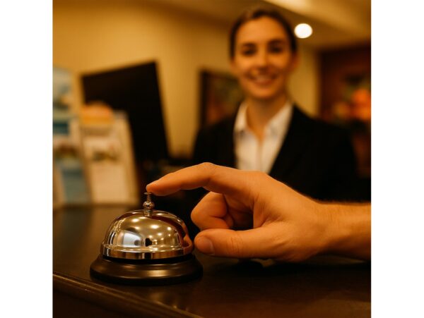 DZWONEK RECEPCYJNY 8,5CM - srebrny