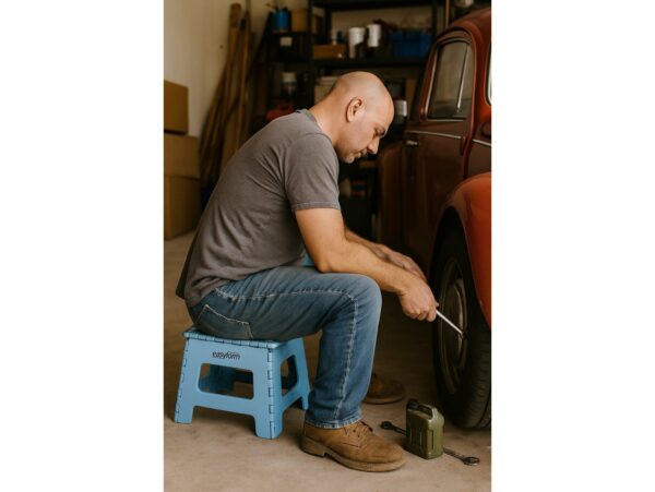 EASYFORM TABORET STOŁEK SKŁADANY 22CM - niebieski