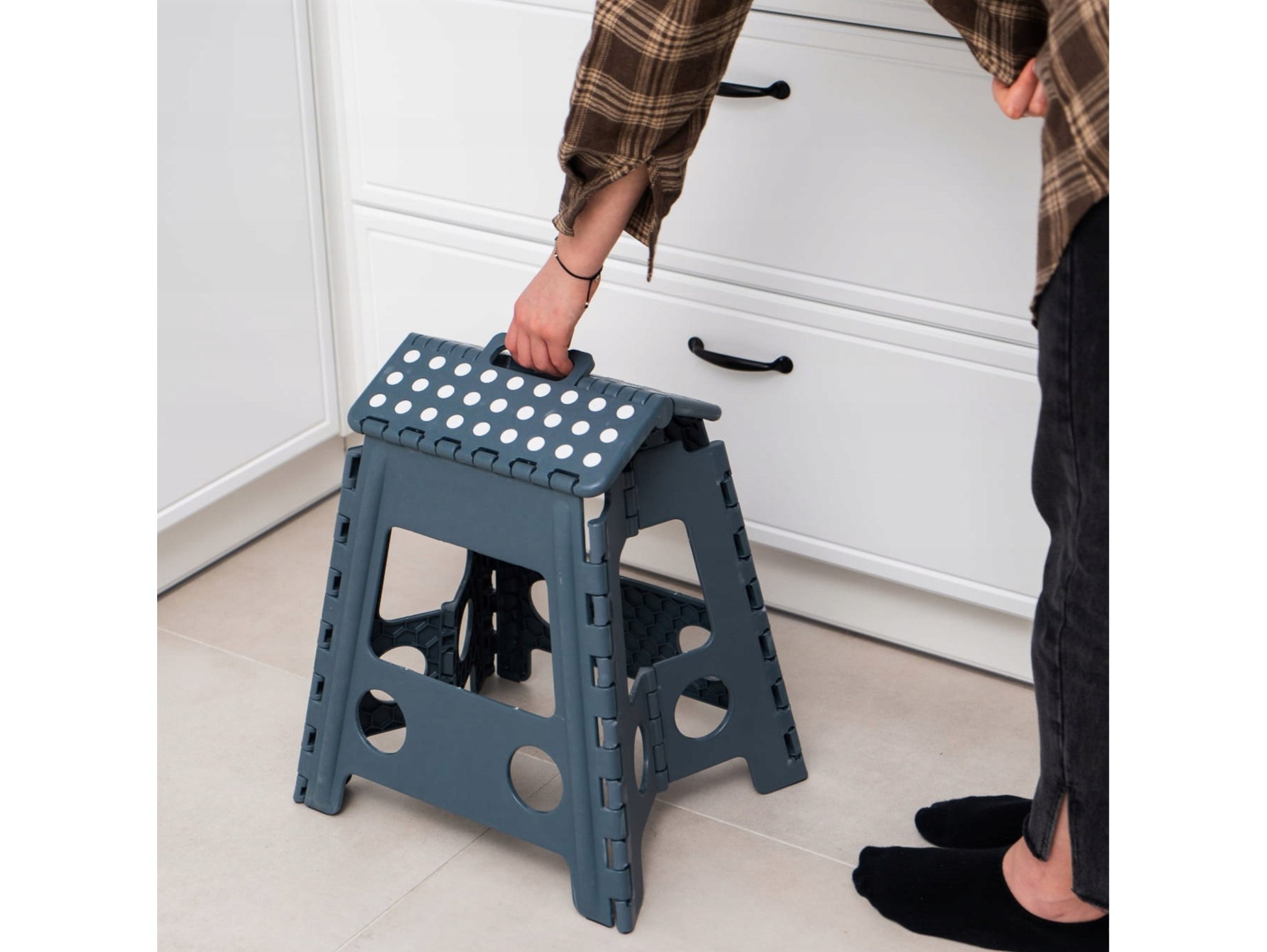 EASYFORM TABORET STOŁEK SKŁADANY 39CM - szary