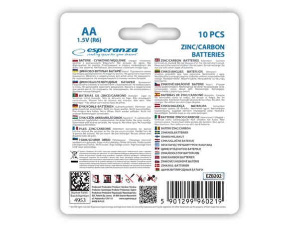 ESPERANZA BATERIE ZN-C AA 10SZT BLISTER