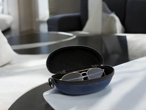 ETUI NA OKULARY TWARDE 17x8,5cm - niebieskie