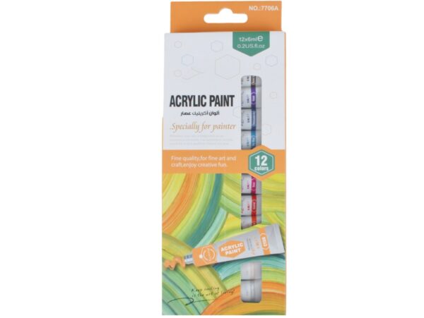 FARBY AKRYLOWE W TUBKACH 12szt 9x2x24cm