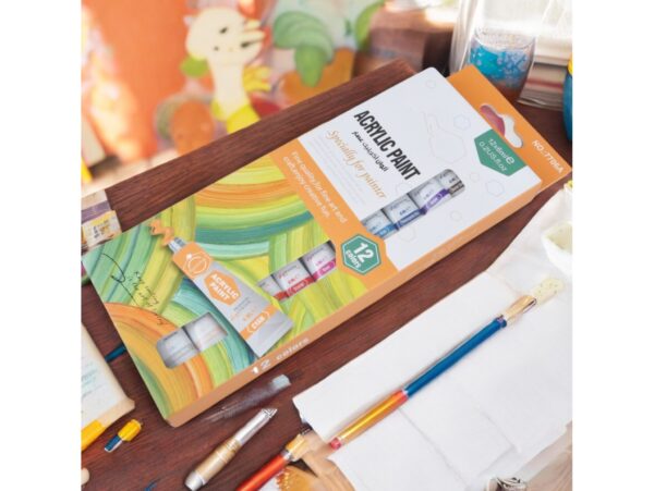 FARBY AKRYLOWE W TUBKACH 12szt 9x2x24cm