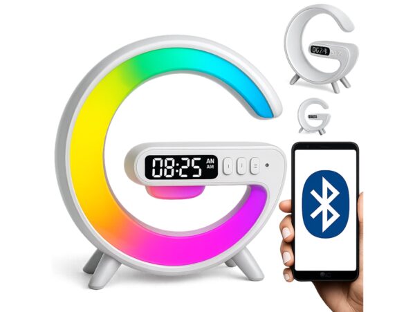 GŁOŚNIK BLUETOOTH LAMPKA LED ŁADOWARKA