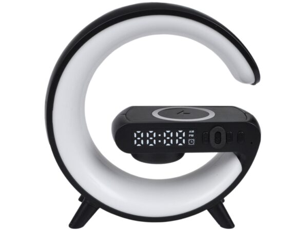 GŁOŚNIK BLUETOOTH LAMPKA LED ŁADOWARKA - czarny