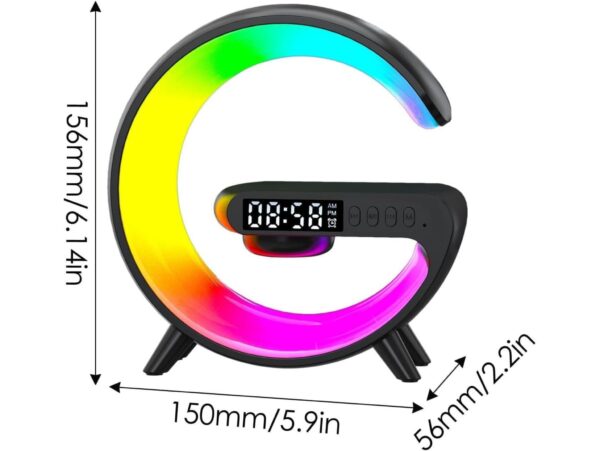 GŁOŚNIK BLUETOOTH LAMPKA LED ŁADOWARKA - czarny