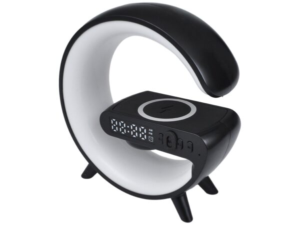 GŁOŚNIK BLUETOOTH LAMPKA LED ŁADOWARKA - czarny